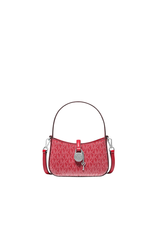 Michael Kors Lyra Extra-Small Signature Logo Crossbody Bag In Bright Red 35R5S1YC0B