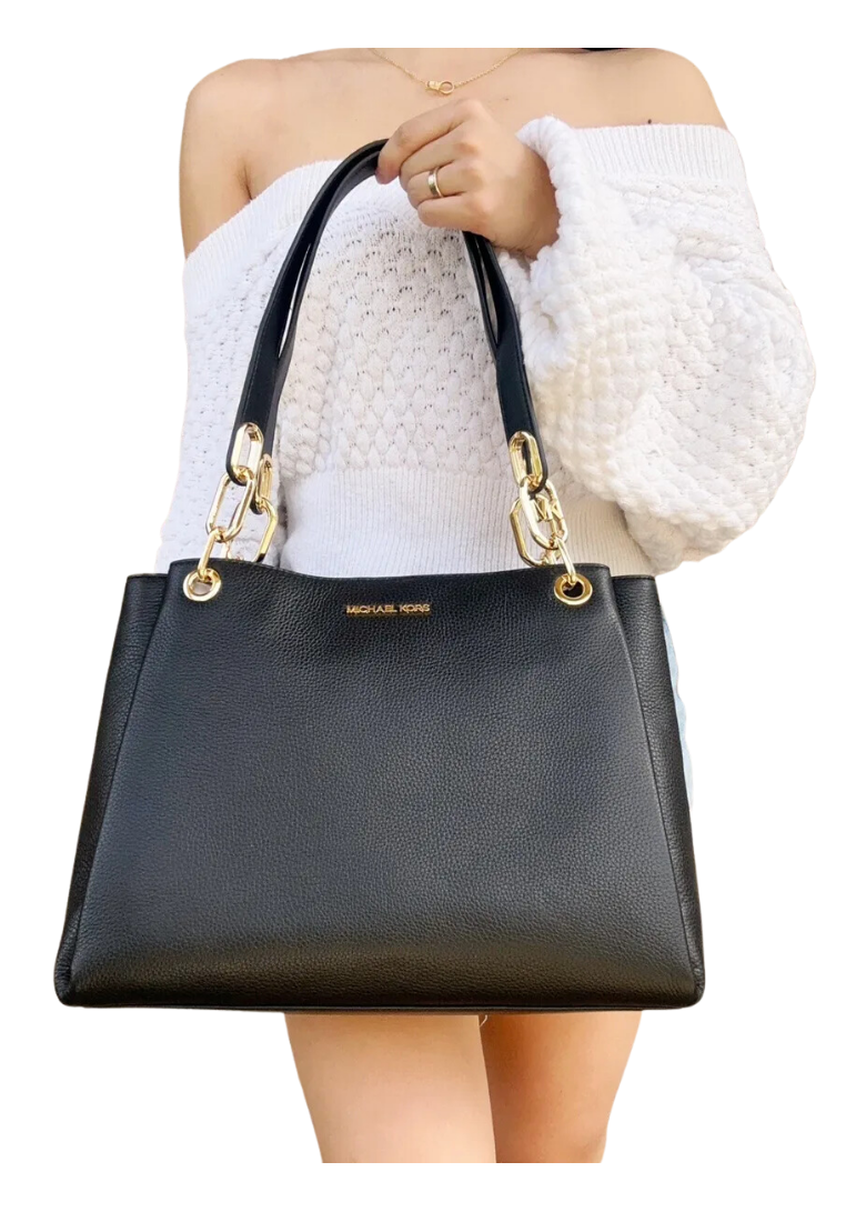 Michael Kors Trisha Large Shoulder Bag In Black 35H1G9TL9L