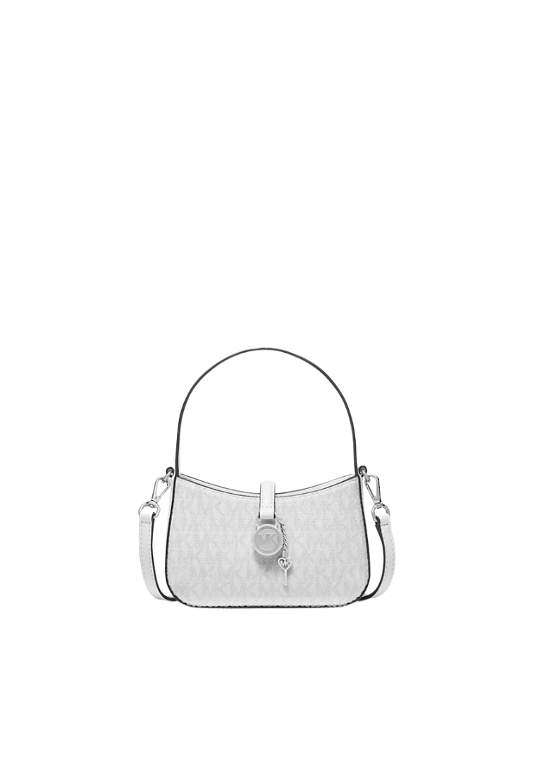 Michael Kors Lyra Extra-Small Signature Logo Crossbody Bag In Optic White 35R5S1YC0B