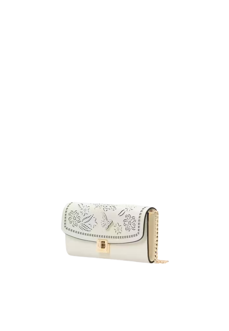 ( PREORDER ) Kate Spade Phoebe Perforated Turnlock Wallet In Meringue KK916