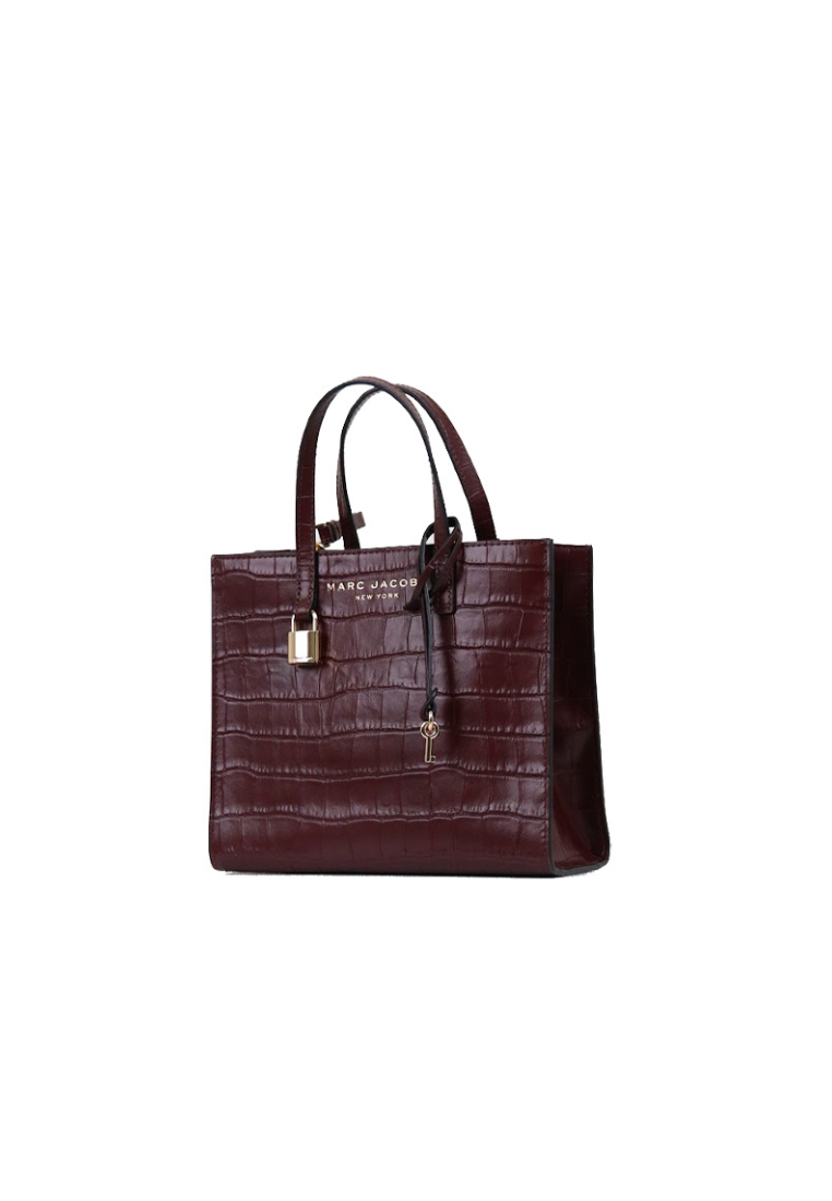 Marc Jacobs Mini Grind Tote Bag Croc Embossed In Syrah H037L01RE22