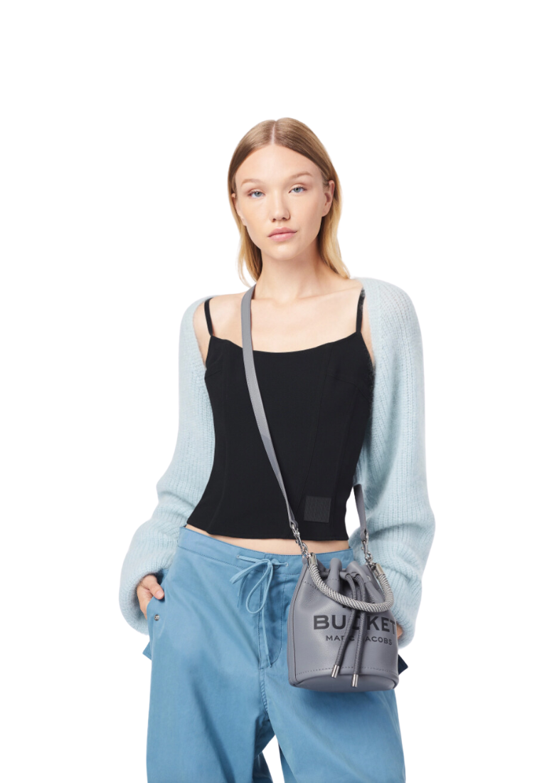 Marc Jacobs The Leather Bucket Bag In Wolf Grey H652L01PF22