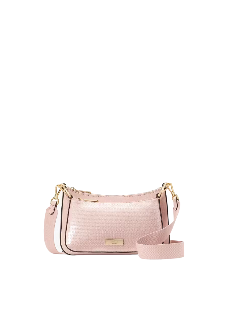 ( PREORDER ) Kate Spade Duet Satin Sequin Crossbody Bag In Rose Smoke KK262