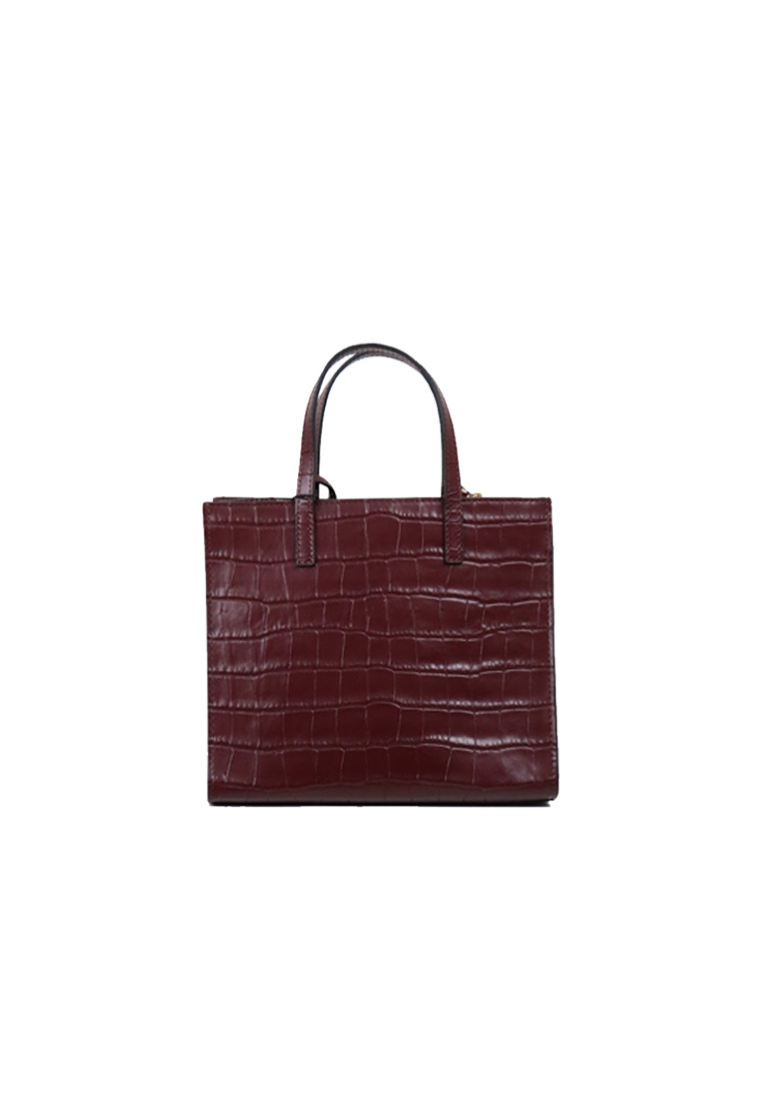 Marc Jacobs Mini Grind Tote Bag Croc Embossed In Syrah H037L01RE22
