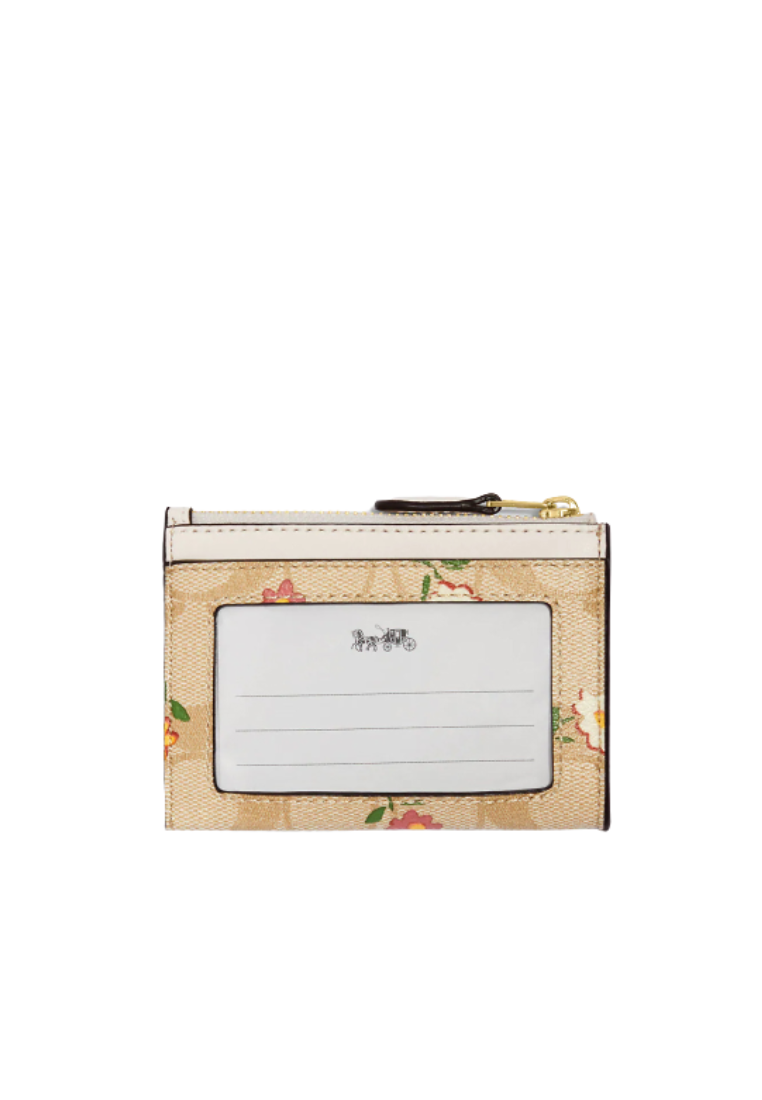Coach Mini Skinny Id Case CH481 Signature Canvas With Nostalgic Ditsy Print In Light Khaki Multi