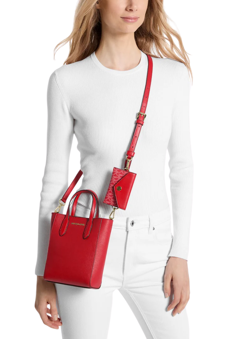 Michael Kors Vincent Extra Small Logo Crossbody Bag With Card Holder In Bright Red 35F4G2VC0T