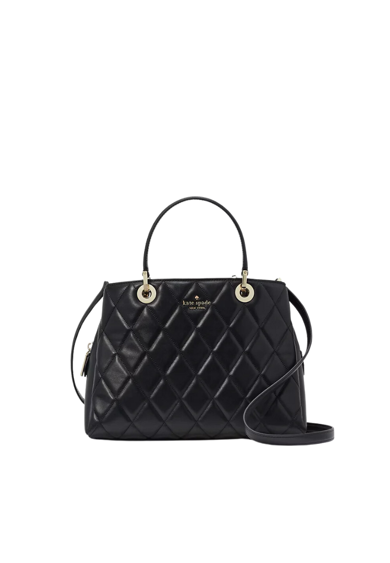 Kate Spade Carey Quilted Sullivan Satchel Bag In Black KH227