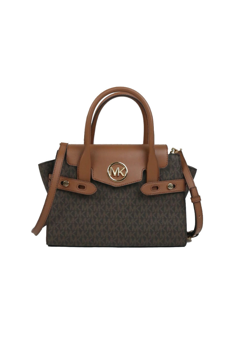 Michael Kors Signature Medium Carmen 35S2GNMS5B Satchel Bag In Brown Acorn