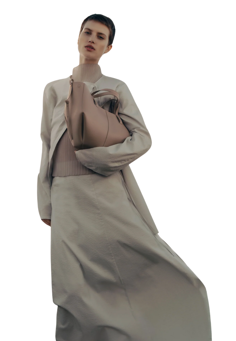 ( PREORDER ) Polene Cyme MIini Shoulder Bag In Textured Taupe