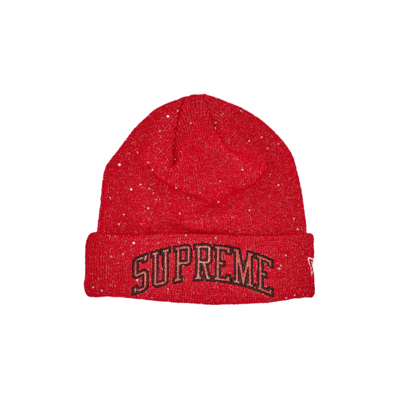Supreme x New Era SS23BN9 Metallic Arc Beanie In Red