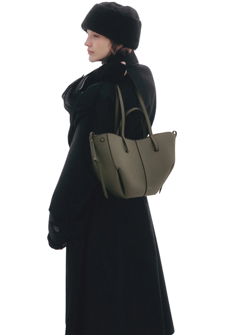 ( PREORDER ) Polene Cyme Mini Tote Bag In Smoky Green