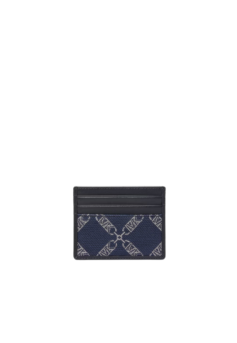 ( PREORDER ) Michael Kors Hudson Empire Logo Jacquard Tall Card Case In Navy 39S3LHDD2O