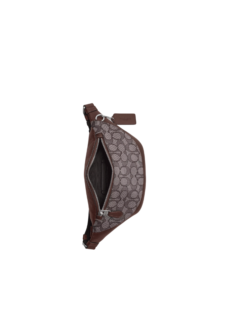 ( AS IS ) Coach Warren Mini Belt bag In Signature Jacquard In Maple CT871