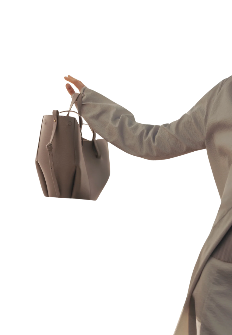 ( PREORDER ) Polene Cyme MIini Shoulder Bag In Textured Taupe