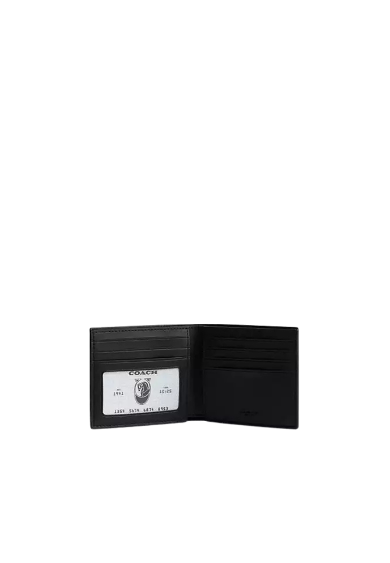 Coach Id Billfold Wallet In Signature Canvas With Varsity Stripe In Black Multi CDD07