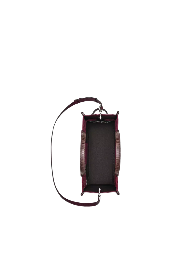 ( PREORDER ) Marc Jacobs The Suede Medium Tote Bag In Dark Plum 2F5HTT029H01
