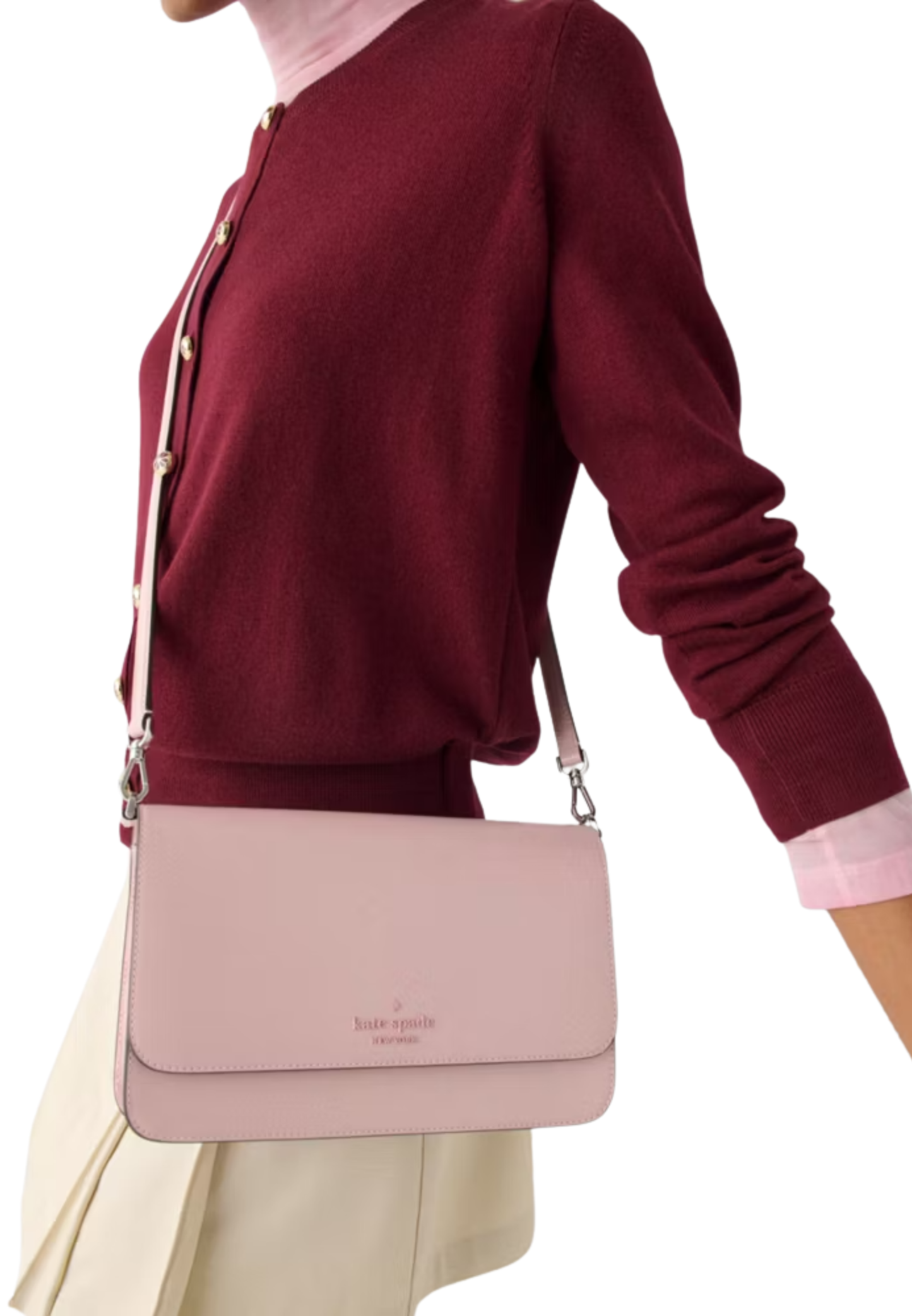 Kate Spade Madison Medium Convertible Crossbody Bag In Tutu Pink KN238