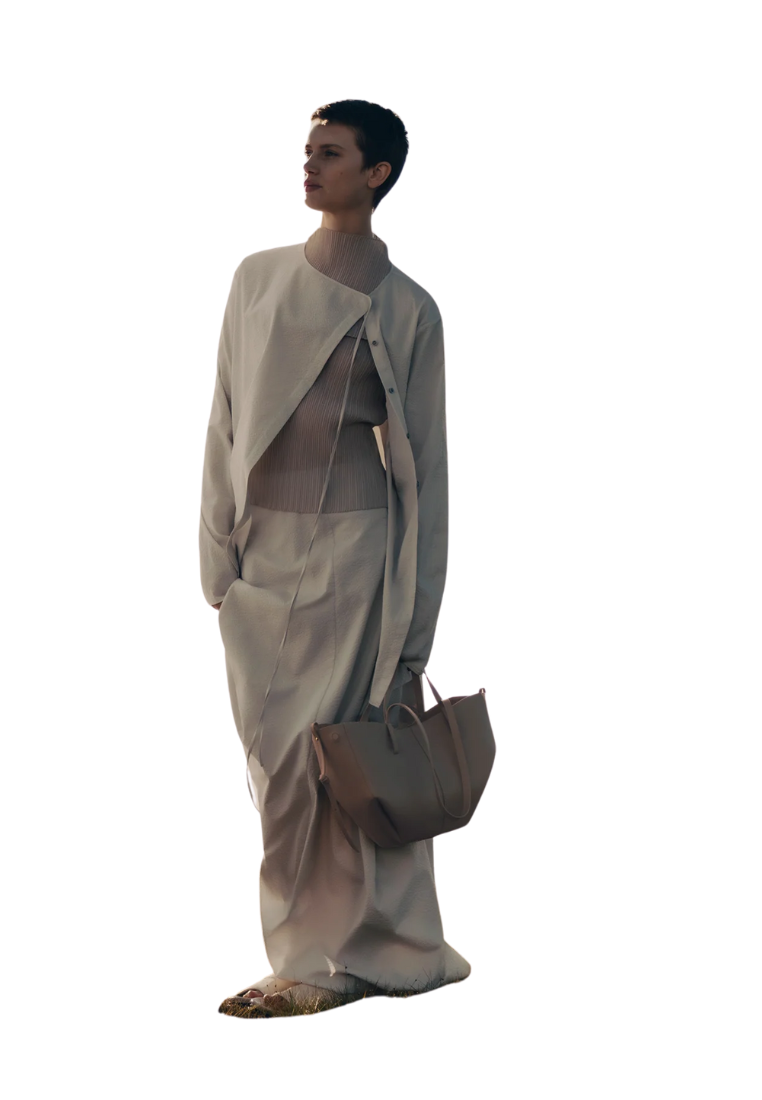 ( PREORDER ) Polene Cyme MIini Shoulder Bag In Textured Taupe