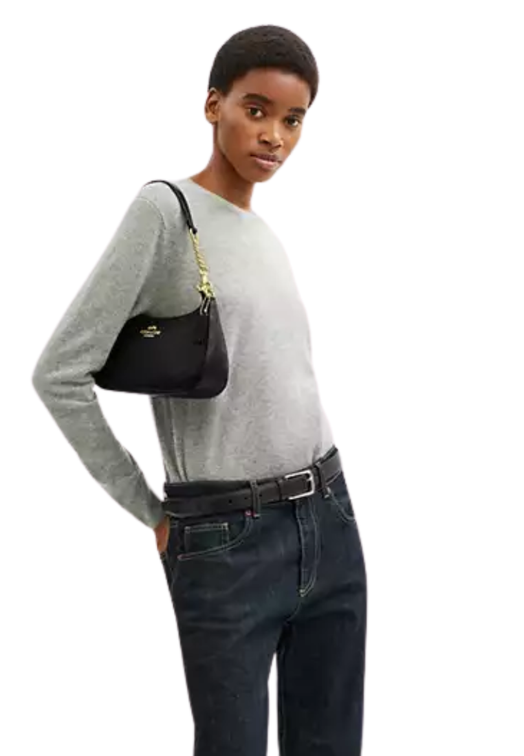 ( PREORDER ) Coach Teri Shoulder Bag In Gold Black CV934