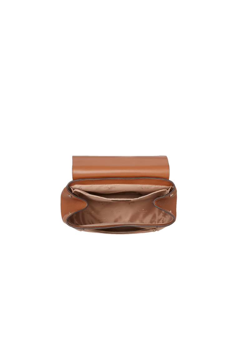 ( PREORDER ) Kate Spade Lena Large Flap Backpack In Warm Gingerbread KH437