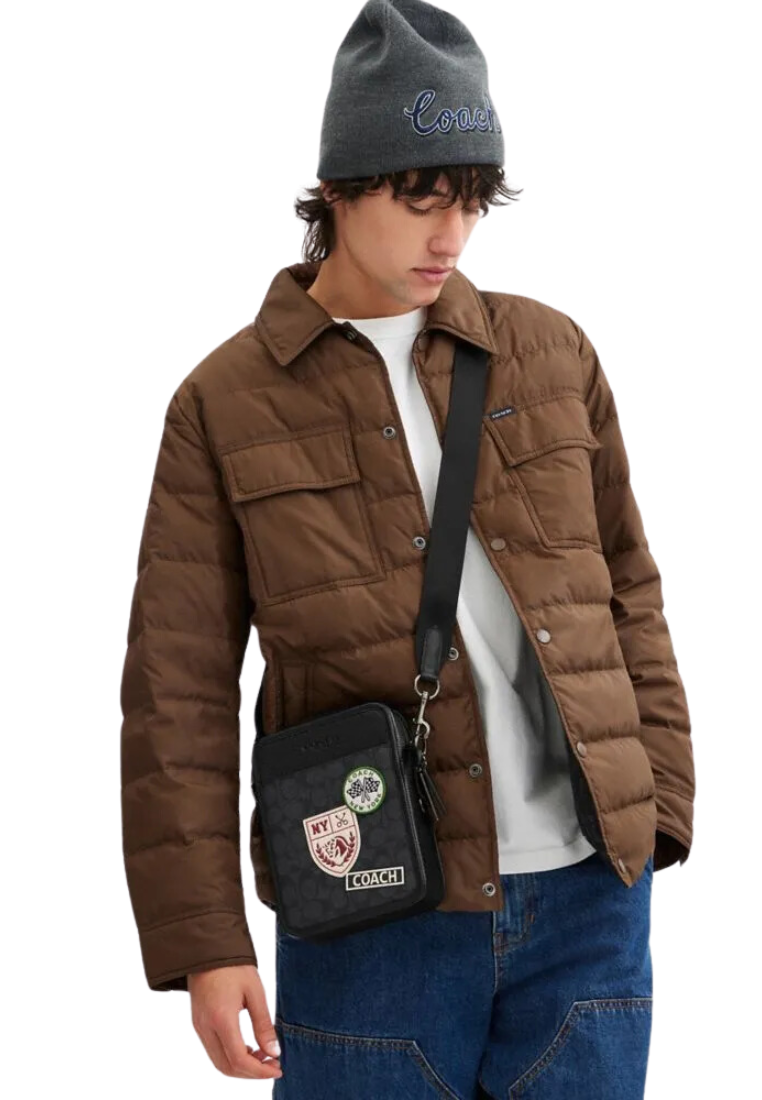 Coach Sullivan Crossbody Bag With Patches In Charcoal Multi CY894
