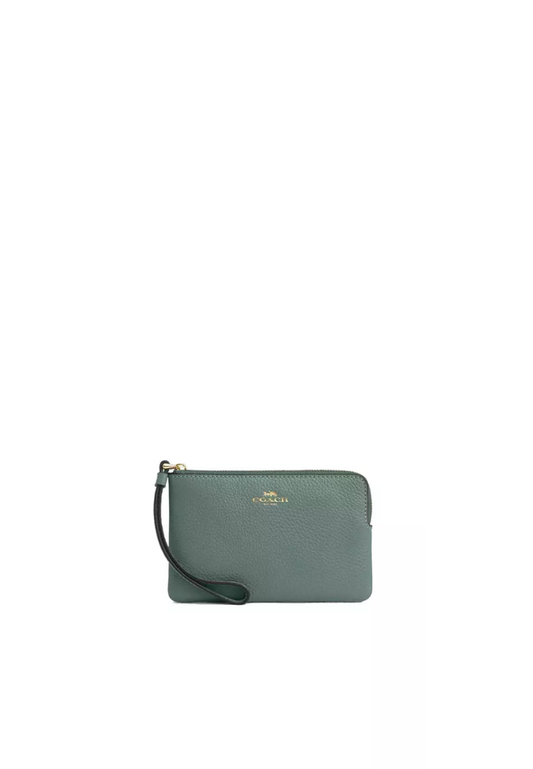Coach Corner Zip Wristlet In Sage CP483