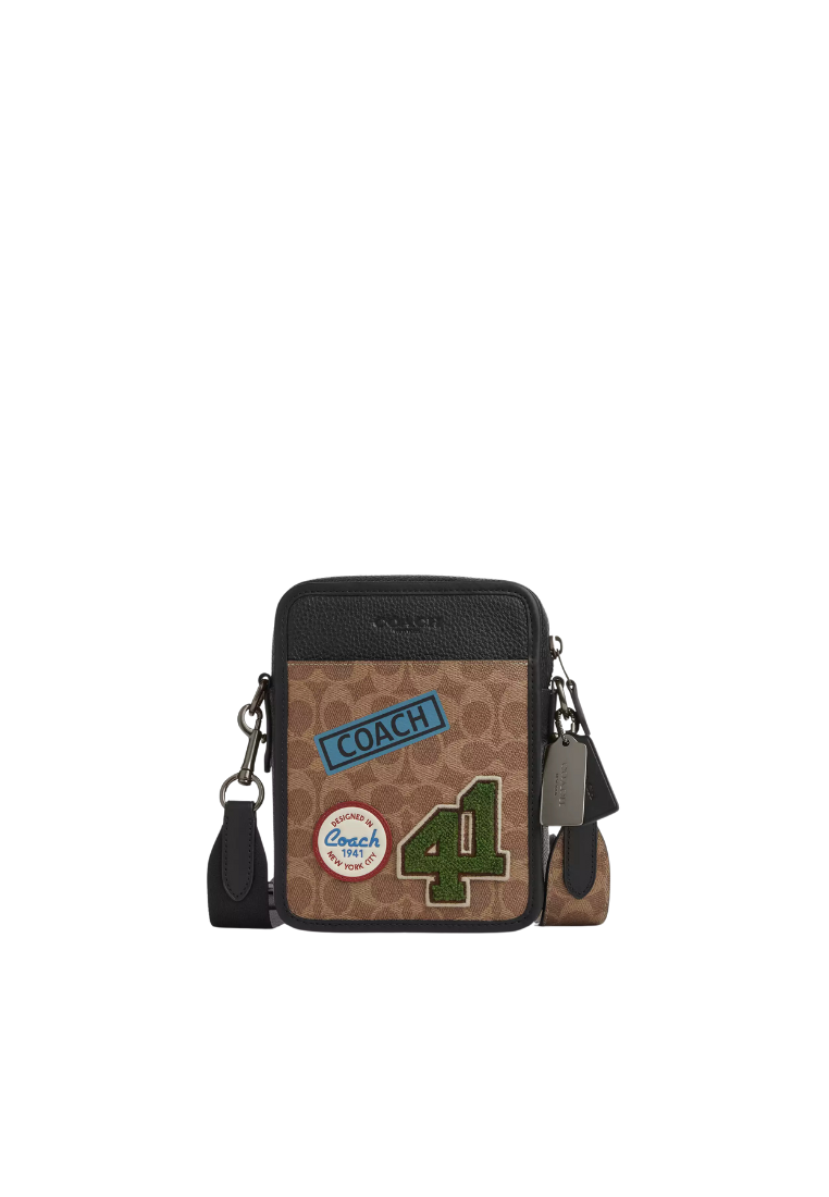 Coach Sullivan Crossbody Bag With Patches In Tan Multi CY895