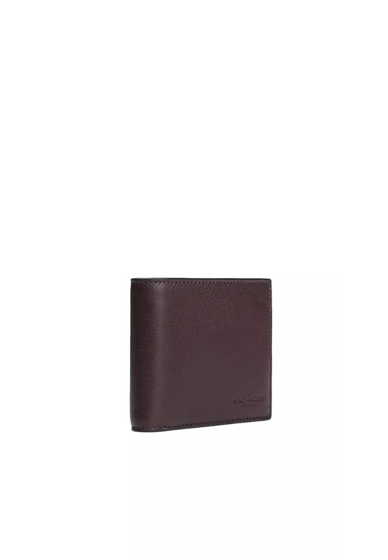 Coach Mens Compact ID Wallet F74991 In Mahogany