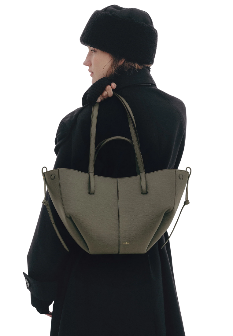 ( PREORDER ) Polene Cyme Mini Tote Bag In Smoky Green