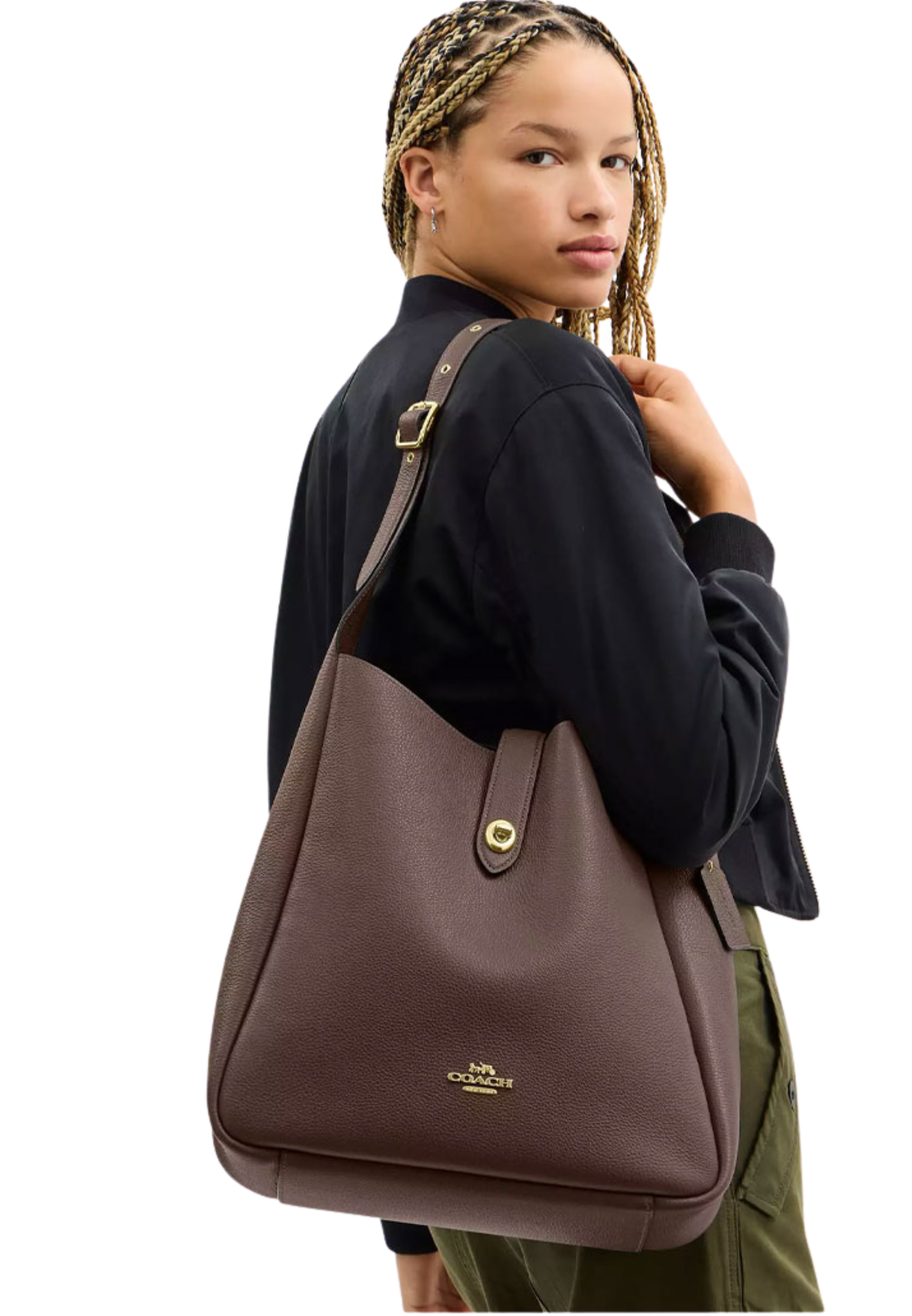 Coach Hadley Shoulder Bag Large In Dark Stone CCD65