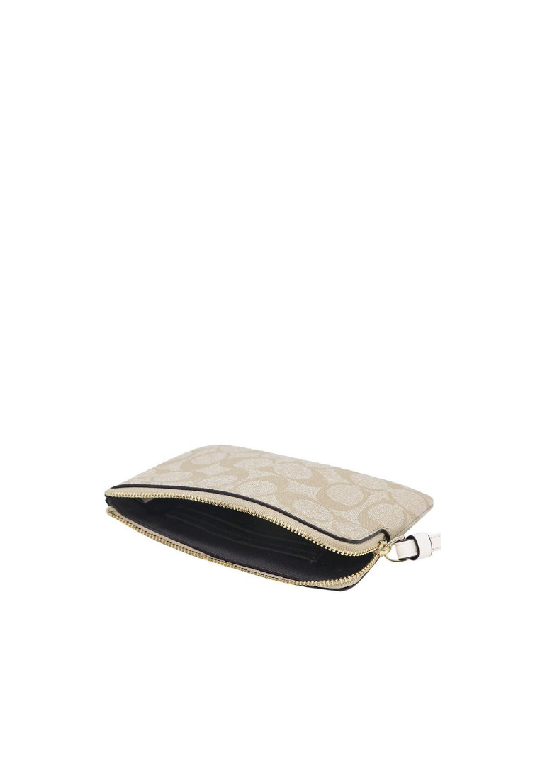 Coach Zip Wallet 58035 In Light Khaki Chalk