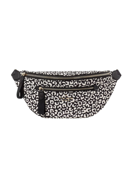 Kate Spade Chelsea Leopard Heart Belt Bag In Black Multi KF339
