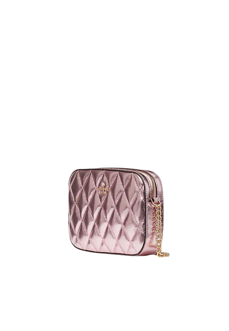 Kate Spade Glimmer Quilted Metallic Crossbody Set Boxed In Mitten Pink KE441