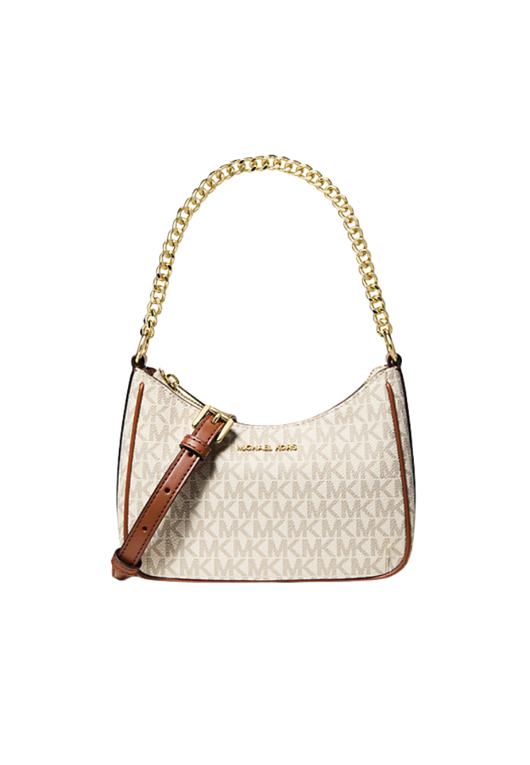 ( PREORDER ) Michael Kors Jet Set Signature Logo Convertible Crossbody Bag In Vanilla 35F5GTVC0B