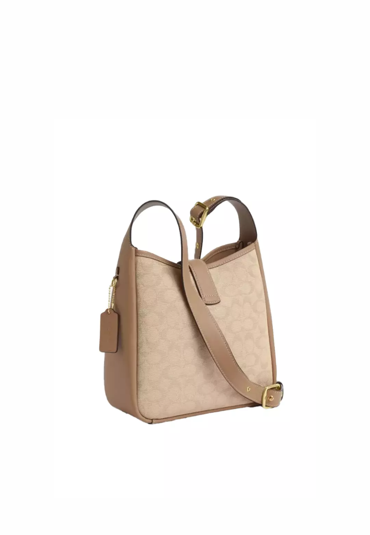 Coach Hadley Convertible In Signature Canvas Crossbody Bag In Dark Natural Multi CAK50