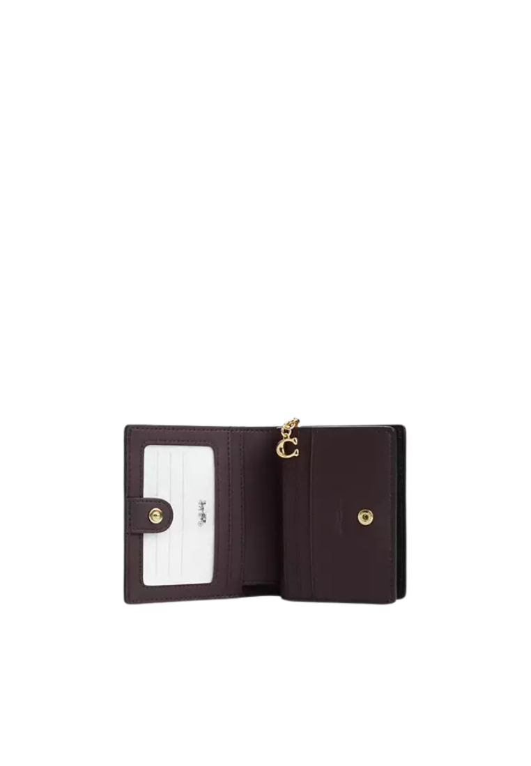 Coach Snap Wallet Signature Canvas In Walnut Black CW789