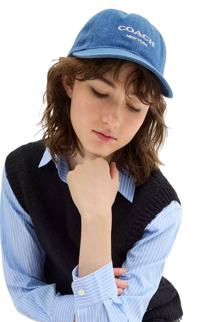( PREORDER ) Coach Denim Baseball Hat In Denim CAA62