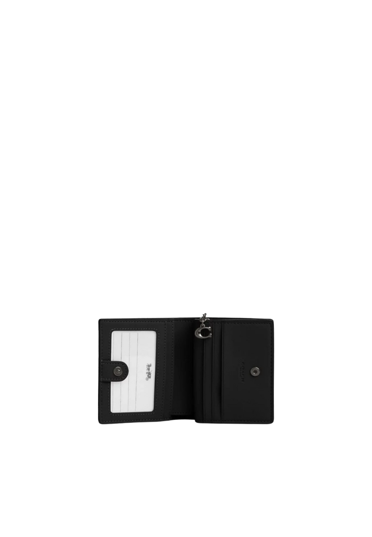 Coach Snap Wallet With Floral Applique In Black Cap16