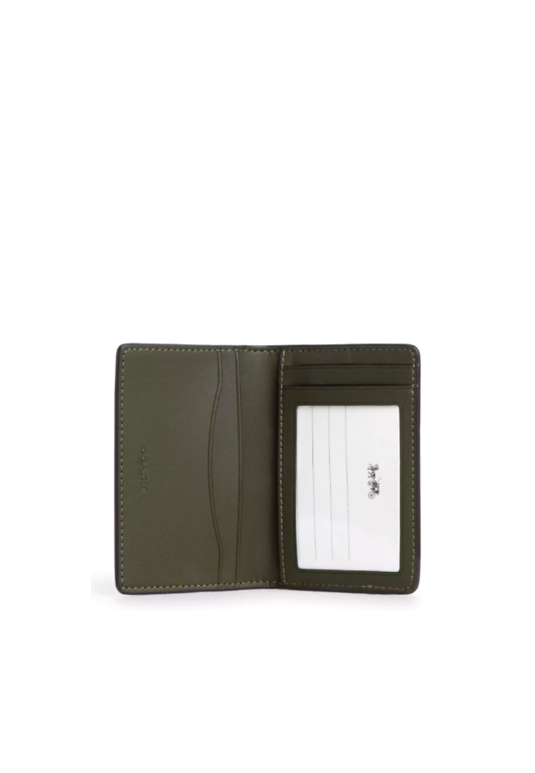 Coach ID Wallet Signature Camo In Dark Shamrock Multi CW216