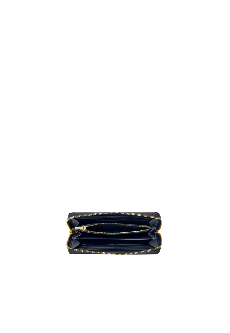 Coach Long Zip Around Wallet In Signature Canvas With Cherry Print In Denim Multi CZ328