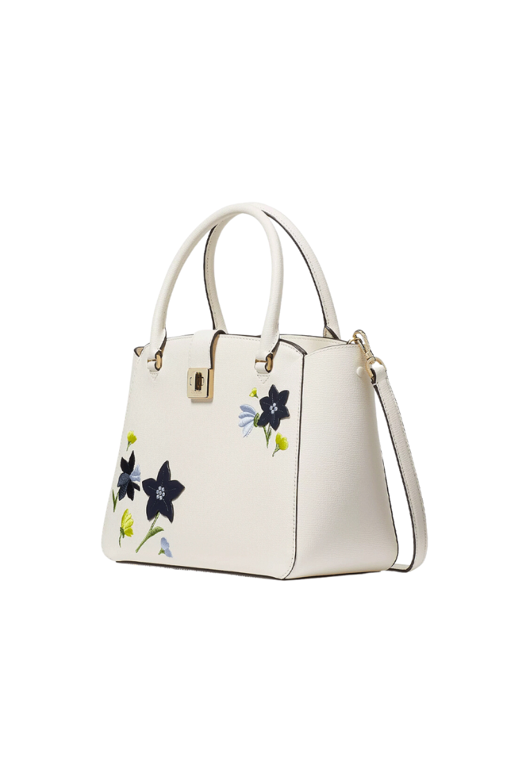 Kate Spade Phoebe Floral Applique Satchel Bag In Meringue KG175