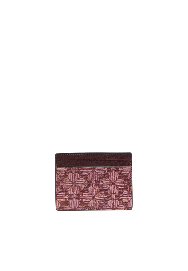 Kate Spade Signature Spade Flower Small Slim Card Case In Grenache KI371