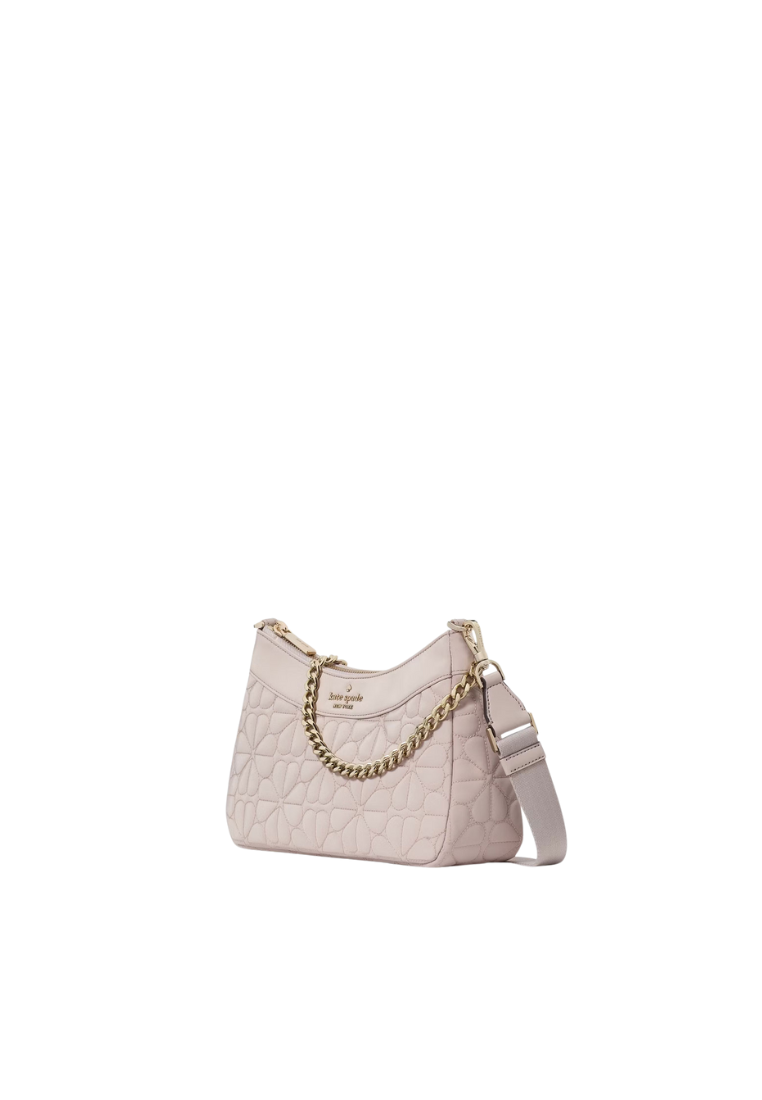 Kate Spade Spade Flower Quilted Fabric Convertible Crossbody Bag In Cozy Grey Kk077