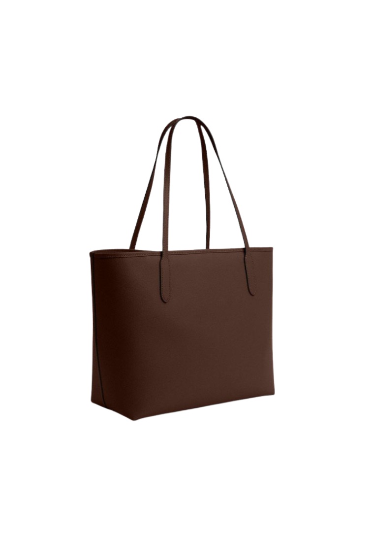 ( AS IS ) Coach City Tote Bag In Maple CR111