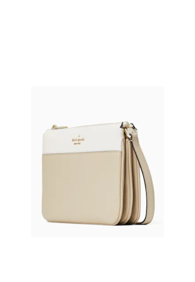Kate Spade Leila WKR00423 Triple Gusset Crossbody In Light Sand