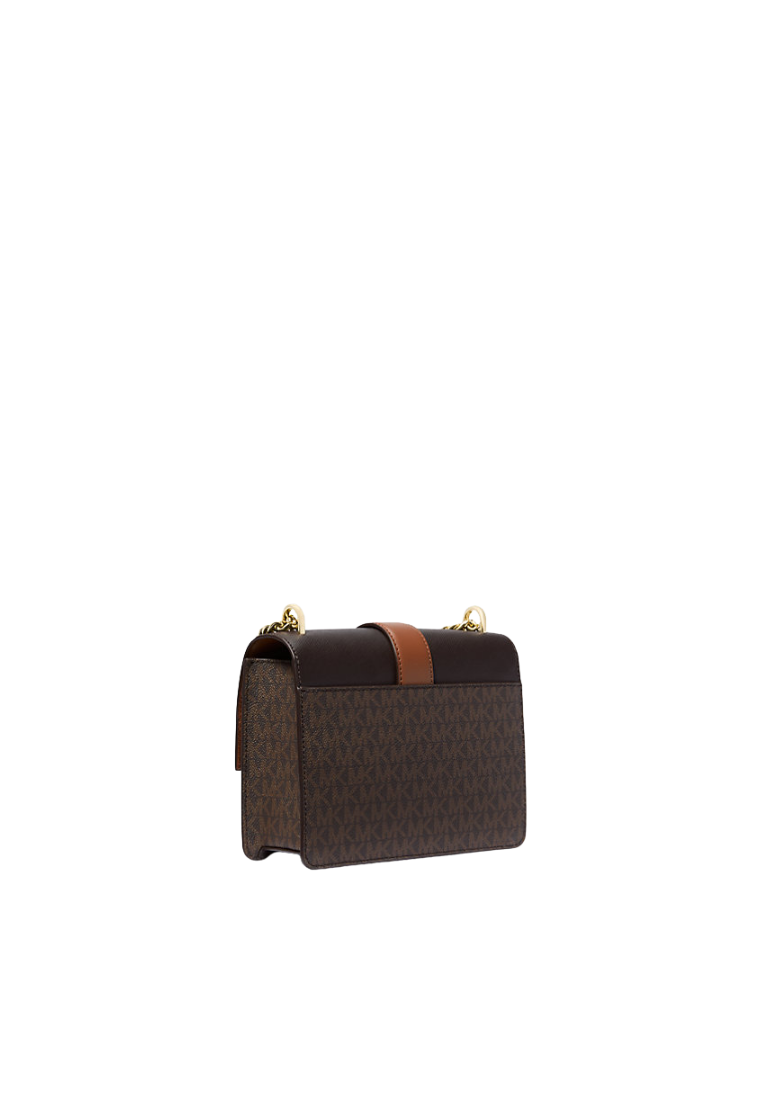 Michael Kors Greenwich Small Crossbody Bag Colour-Block Signature Logo In Brown Multi 35S5Ggrc1B