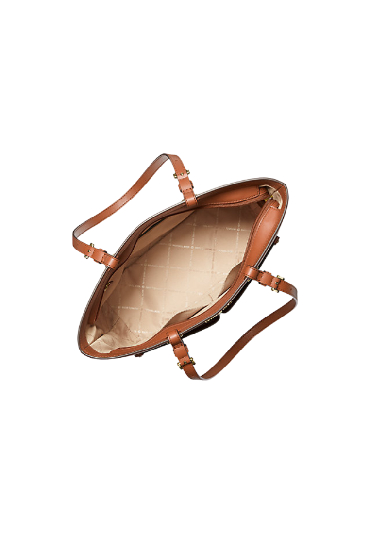 Michael Kors Jet Set Medium Logo Pocket Tote Bag Signature In Vanilla 35F3GTVT3B