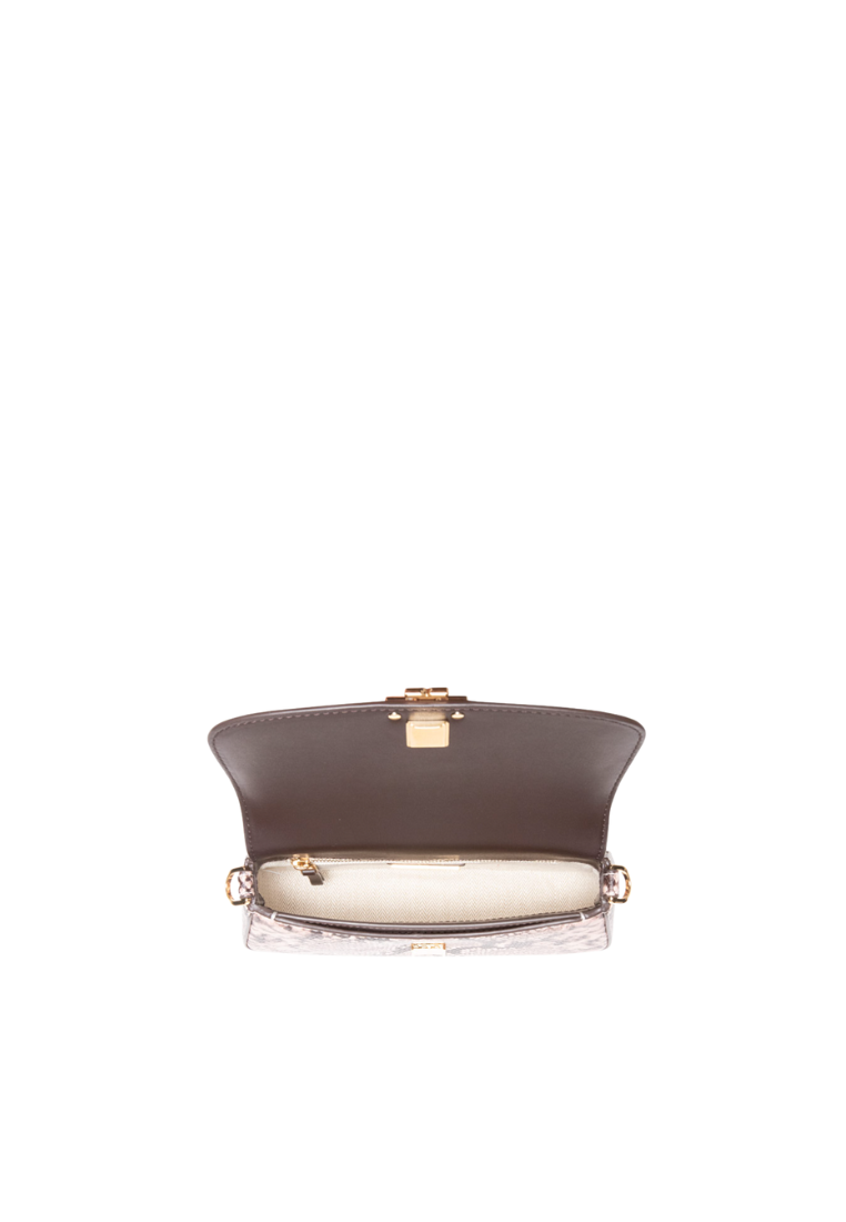 Tory Burch Britten Snake Embossed Convertible Crossbody Bag In Shell Pink 162837