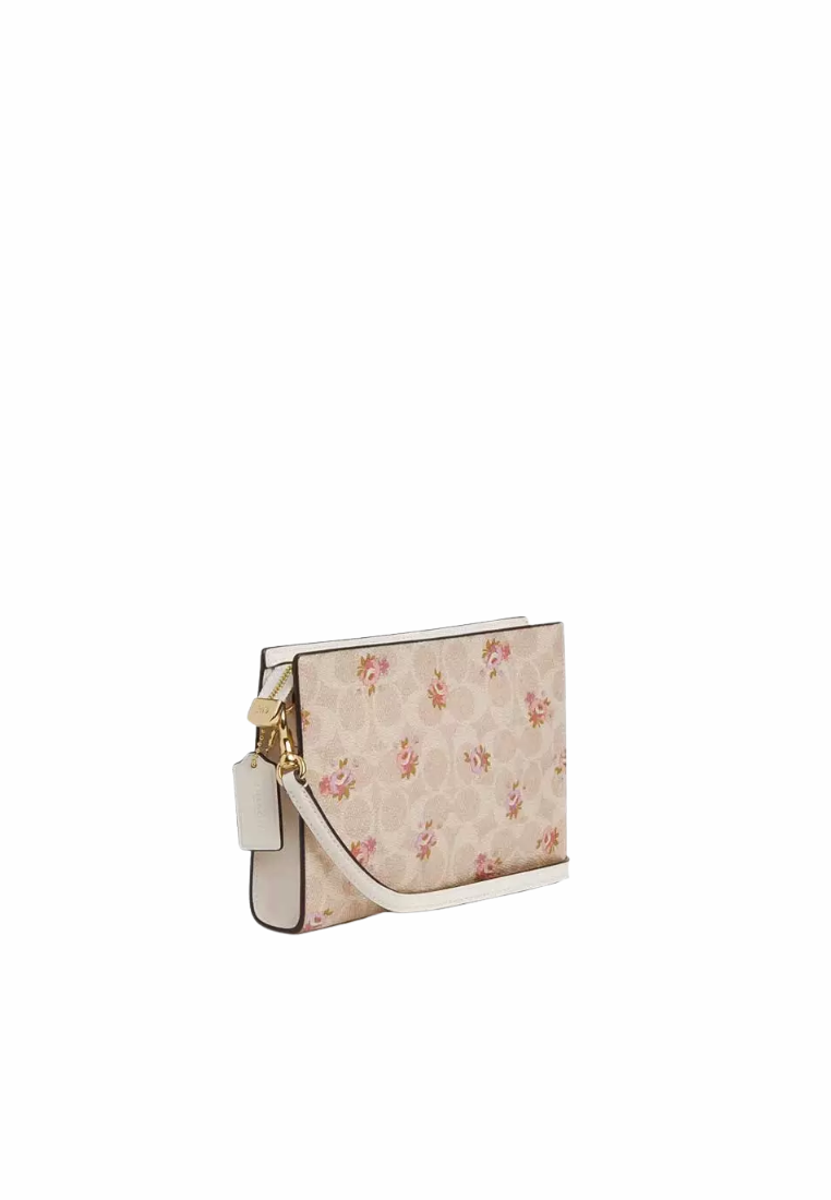 Coach Slim Crossbody Bag Signature Canvas With Floral Print In Sand Multi CBA71