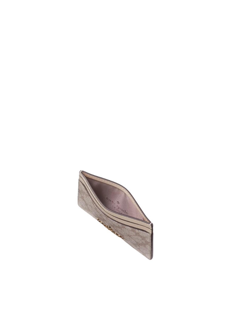 Kate Spade Flower Small Slim Card Case In Dark Beige KI371